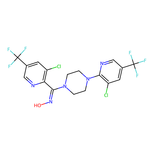 [3-chloro-5-(trifluoromethyl)-2-pyridinyl]{4-[3-chloro-5-(trifluoromethyl)-2-pyridinyl]piperazino}methanone oxime structure