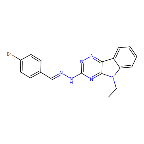 4-bromobenzaldehyde (5-ethyl-5H-[1,2,4]triazino[5,6-b]indol-3-yl)hydrazone structure
