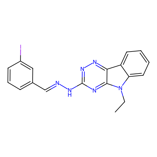 5-ethyl-3-[(2E)-2-(3-iodobenzylidene)hydrazinyl]-5H-[1,2,4]triazino[5,6-b]indole structure