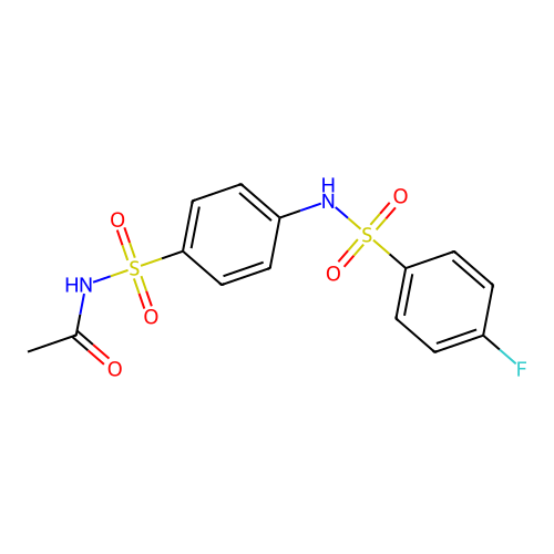 N-[(4-{[(4-fluorophenyl)sulfonyl]amino}phenyl)sulfonyl]acetamide structure