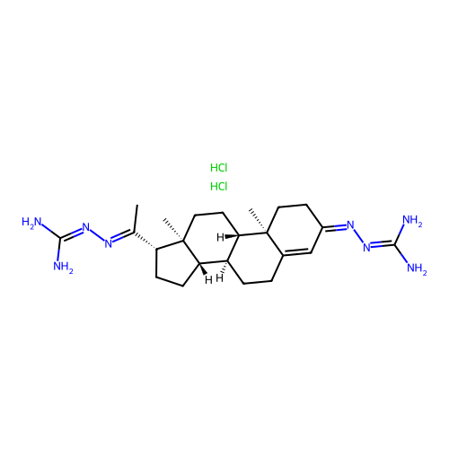 1,1'-(Preg-4-ene-3,20-diylidenedinitrilo)diguanidine dihydrochloride structure