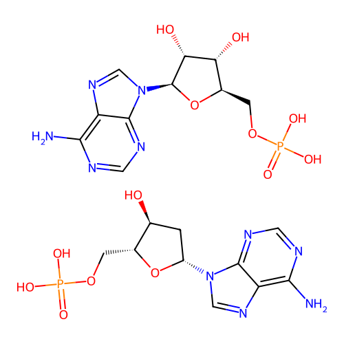 2'-Deoxy-5'-adenylic acid--5'-adenylic acid (1/1) structure