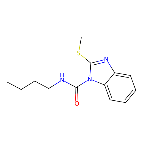 N-butyl-2-(methylsulfanyl)-1H-benzimidazole-1-carboxamide structure