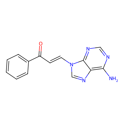 (2E)-3-(6-aminopurin-9-yl)-1-phenylprop-2-en-1-one structure