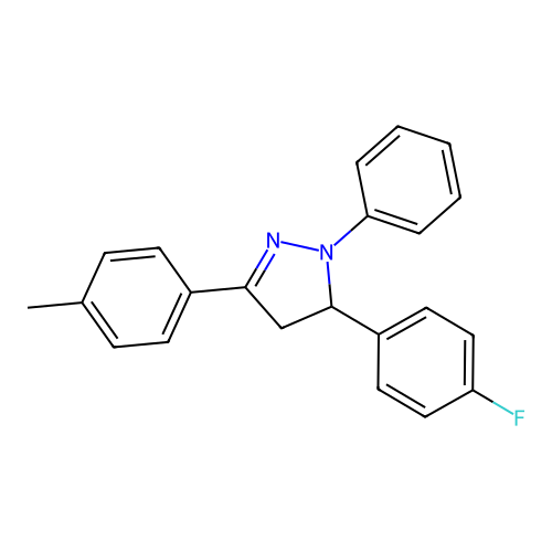 5-(4-fluorophenyl)-3-(4-methylphenyl)-1-phenyl-4,5-dihydro-1H-pyrazole structure
