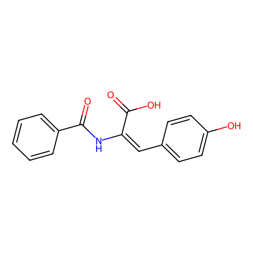 2-Propenoic acid, 2-(benzoylamino)-3-(4-hydroxyphenyl)-, (Z)- structure