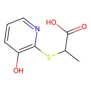 2-(3-Hydroxy-2-pyridylthio)propionic acid structure