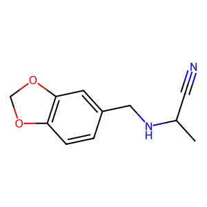 2-[(1,3-Benzodioxol-5-ylmethyl)amino]propanenitrile structure