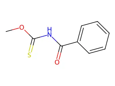 Benzoylthio-O-methyl ester carbamic acid structure