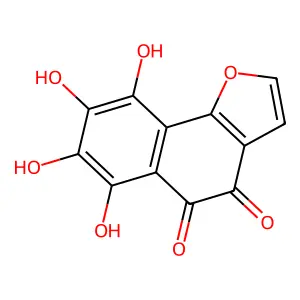 4,5,7,8-Tetrahydroxynaphtho[1,2-b]furan-6,9-dione structure