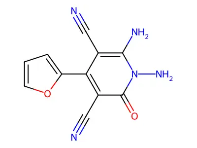 1,2-Diamino-4-(furan-2-yl)-6-oxopyridine-3,5-dicarbonitrile structure