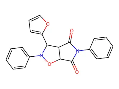 3-(furan-2-yl)-2,5-diphenyl-hexahydro-2H-pyrrolo[3,4-d][1,2]oxazole-4,6-dione structure