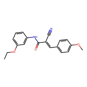 (2Z)-2-cyano-N-(3-ethoxyphenyl)-3-(4-methoxyphenyl)prop-2-enamide structure