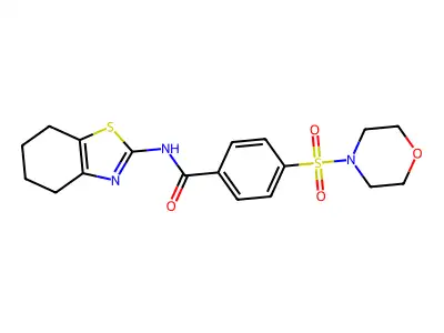 4-(morpholinosulfonyl)-N-(4,5,6,7-tetrahydrobenzo[d]thiazol-2-yl)benzamide structure