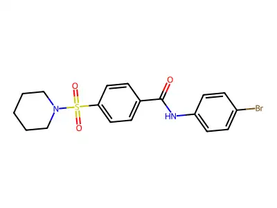 N-(4-bromophenyl)-4-piperidin-1-ylsulfonylbenzamide structure
