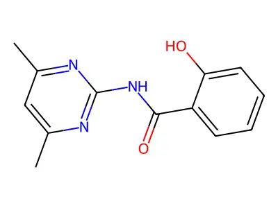 N-(4,6-dimethylpyrimidin-2-yl)-2-hydroxybenzamide structure