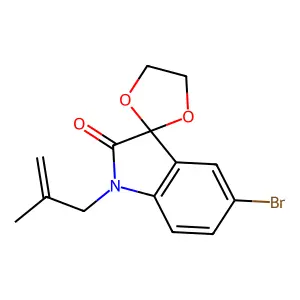 5'-Bromo-1'-(2-methylprop-2-enyl)spiro[1,3-dioxolane-2,3'-indole]-2'-one structure