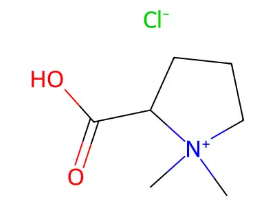 2-Carboxy-1,1-dimethylpyrrolidin-1-ium chloride structure