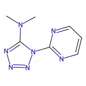 N,N-dimethyl-1-pyrimidin-2-yltetrazol-5-amine structure