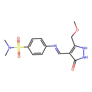 4-({[3-(methoxymethyl)-5-oxo-1,5-dihydro-4H-pyrazol-4-yliden]methyl}amino)-N,N-dimethylbenzenesulfonamide structure