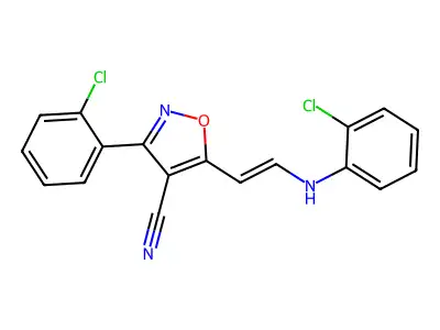 5-[2-(2-Chloroanilino)ethenyl]-3-(2-chlorophenyl)-1,2-oxazole-4-carbonitrile structure