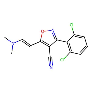 3-(2,6-Dichlorophenyl)-5-[2-(dimethylamino)ethenyl]-1,2-oxazole-4-carbonitrile structure