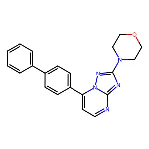 7-[1,1'-Biphenyl]-4-yl-2-morpholino[1,2,4]triazolo[1,5-a]pyrimidine structure