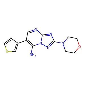 2-Morpholino-6-(3-thienyl)[1,2,4]triazolo[1,5-a]pyrimidin-7-ylamine structure