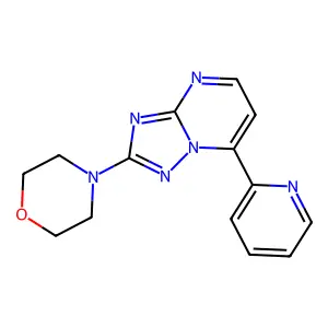 2-Morpholino-7-(2-pyridinyl)[1,2,4]triazolo[1,5-a]pyrimidine structure