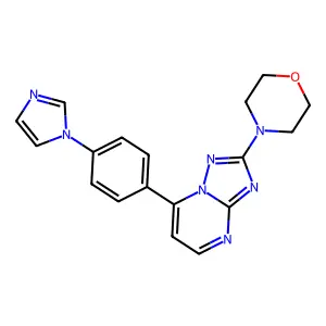 7-[4-(1H-imidazol-1-yl)phenyl]-2-morpholino[1,2,4]triazolo[1,5-a]pyrimidine structure