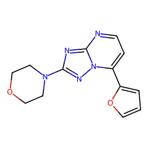 4-[7-(Furan-2-yl)-[1,2,4]triazolo[1,5-a]pyrimidin-2-yl]morpholine structure