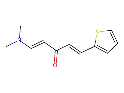 1-(Dimethylamino)-5-(thiophen-2-YL)penta-1,4-dien-3-one structure