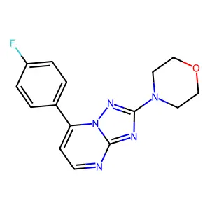 7-(4-Fluorophenyl)-2-(4-morpholinyl)[1,2,4]triazolo[1,5-a]pyrimidine structure