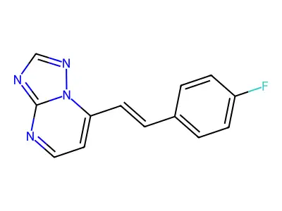 7-[2-(4-Fluorophenyl)ethenyl][1,2,4]triazolo[1,5-a]pyrimidine structure