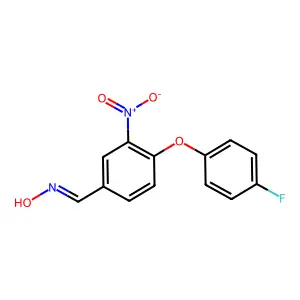 4-(4-Fluorophenoxy)-3-nitrobenzaldehyde oxime structure