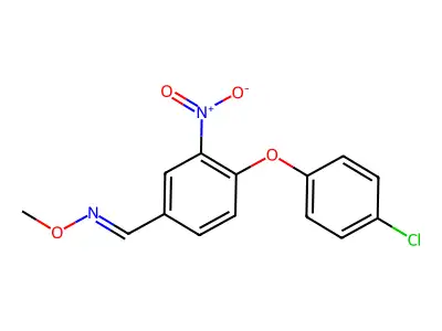 4-(4-chlorophenoxy)-3-nitrobenzenecarbaldehyde O-methyloxime structure