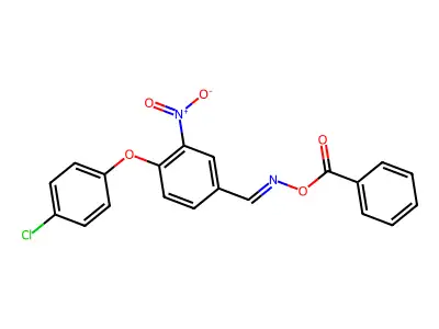 [[4-(4-Chlorophenoxy)-3-nitrophenyl]methylideneamino] benzoate structure
