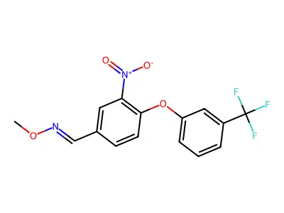 N-methoxy-1-[3-nitro-4-[3-(trifluoromethyl)phenoxy]phenyl]methanimine structure