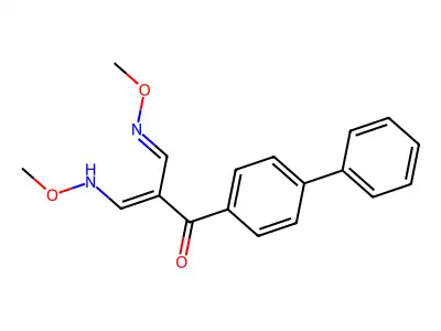 3-(Methoxyamino)-2-(methoxyiminomethyl)-1-(4-phenylphenyl)prop-2-en-1-one structure