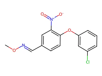 4-(3-chlorophenoxy)-3-nitrobenzenecarbaldehyde O-methyloxime structure