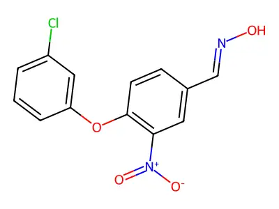 4-(3-chlorophenoxy)-3-nitrobenzenecarbaldehyde oxime structure