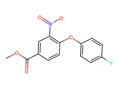 Methyl 4-(4-fluorophenoxy)-3-nitrobenzenecarboxylate structure