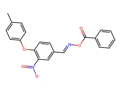 4-(4-Methylphenoxy)-3-nitrobenzaldehyde O-benzoyloxime structure