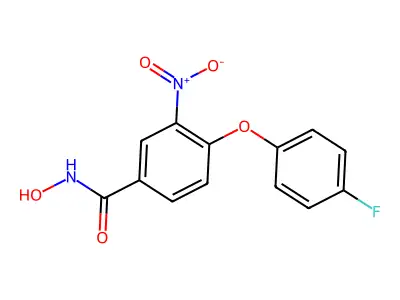 4-(4-fluorophenoxy)-N-hydroxy-3-nitrobenzamide structure