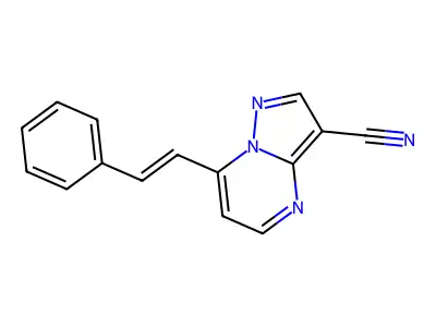 7-(2-Phenylethenyl)pyrazolo[1,5-a]pyrimidine-3-carbonitrile structure