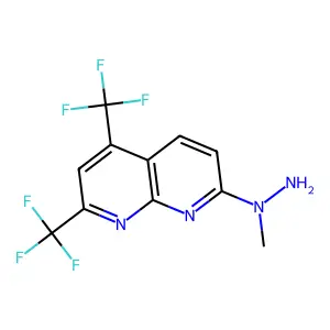 7-(1-Methylhydrazinyl)-2,4-bis(trifluoromethyl)-1,8-naphthyridine structure