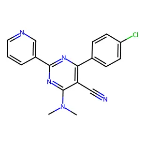 4-(4-Chlorophenyl)-6-(dimethylamino)-2-(3-pyridinyl)-5-pyrimidinecarbonitrile structure