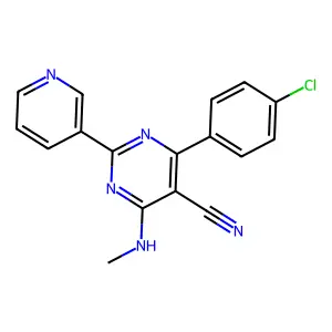 4-(4-Chlorophenyl)-6-(methylamino)-2-(3-pyridinyl)-5-pyrimidinecarbonitrile structure