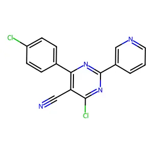 4-Chloro-6-(4-chlorophenyl)-2-(3-pyridinyl)-5-pyrimidinecarbonitrile structure
