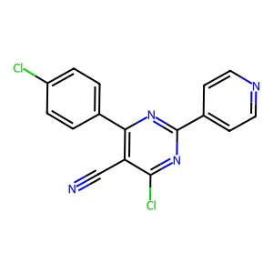 4-Chloro-6-(4-chlorophenyl)-2-(4-pyridinyl)-5-pyrimidinecarbonitrile structure